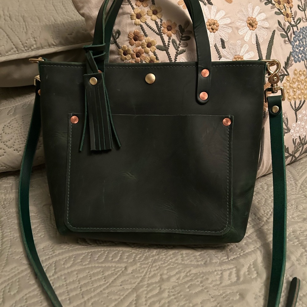 New KMM Green Cheaha mini 5” travel tote bag w/crossbody strap